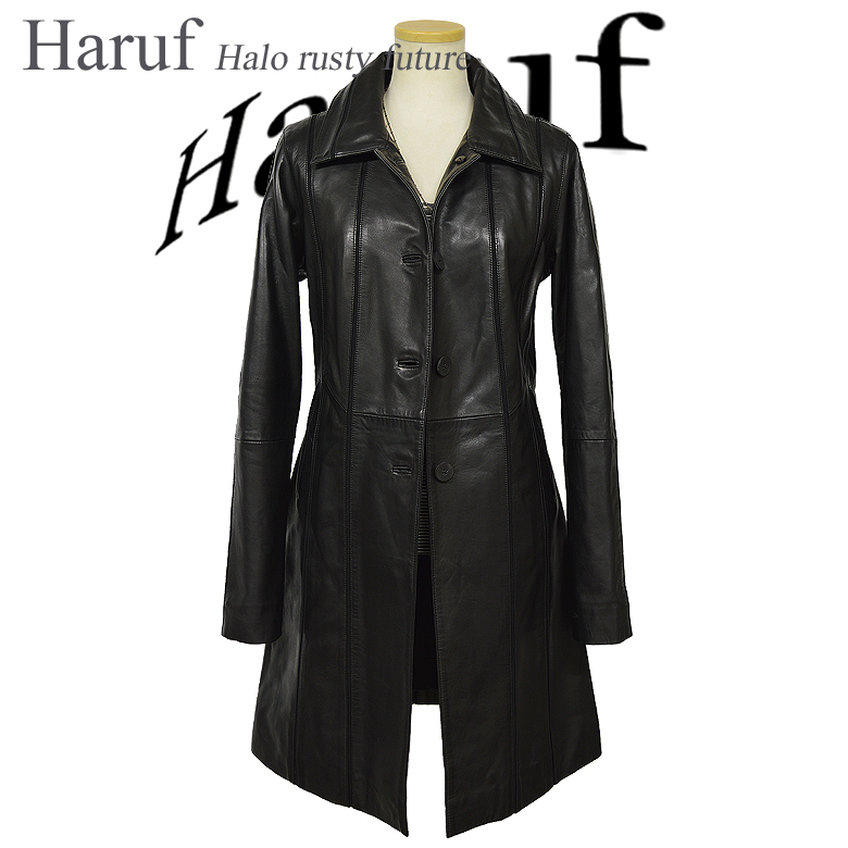 Haruf（ハルフ） レザーコート ステンカラーコート レディース 本革