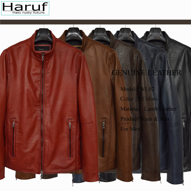 Haruf（ハルフ） 革ジャン レザージャケット メンズ 本革 ラムレザー