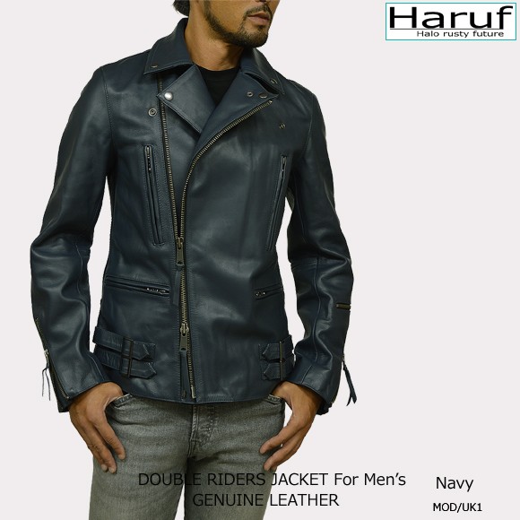 Haruf（ハルフ） ダブル ライダースジャケット メンズ 本革 レザー