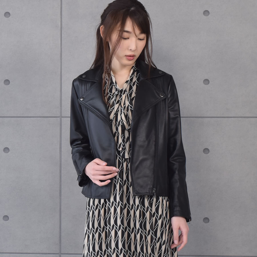 Merfirge 爆買 ラムレザーライダースジャケット ダブルレディス 結婚式
