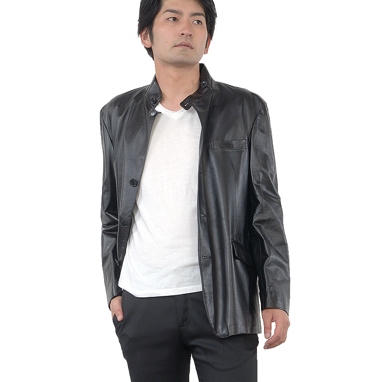 本革 ソフト ラム レザー ジャケット 本皮 ソフトラム メンズ シングル