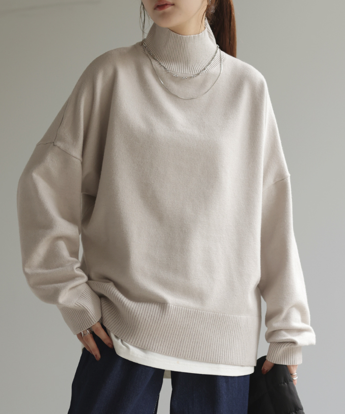 HUG.U（ハグユー） ニット タートルネック レディース セーター 体型