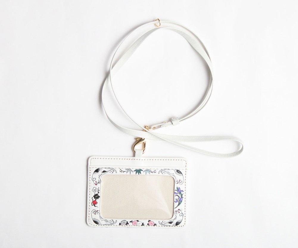 浅草文庫 友禅染 IDケース パスケース カードケース 猫 ねこ 柄 四君子