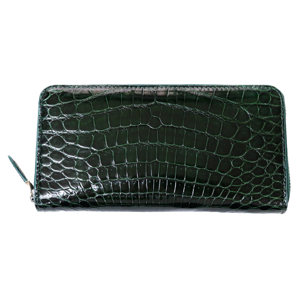 長財布 ラウンドファスナー 本革 シャイニングクロコ レザー