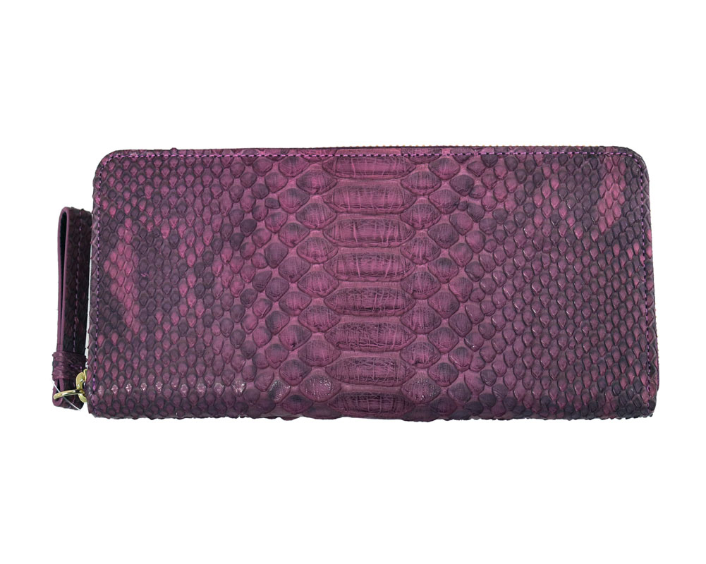 ダイヤモンドパイソン 本革 長財布 レザー ラウンドファスナー ヘビ革