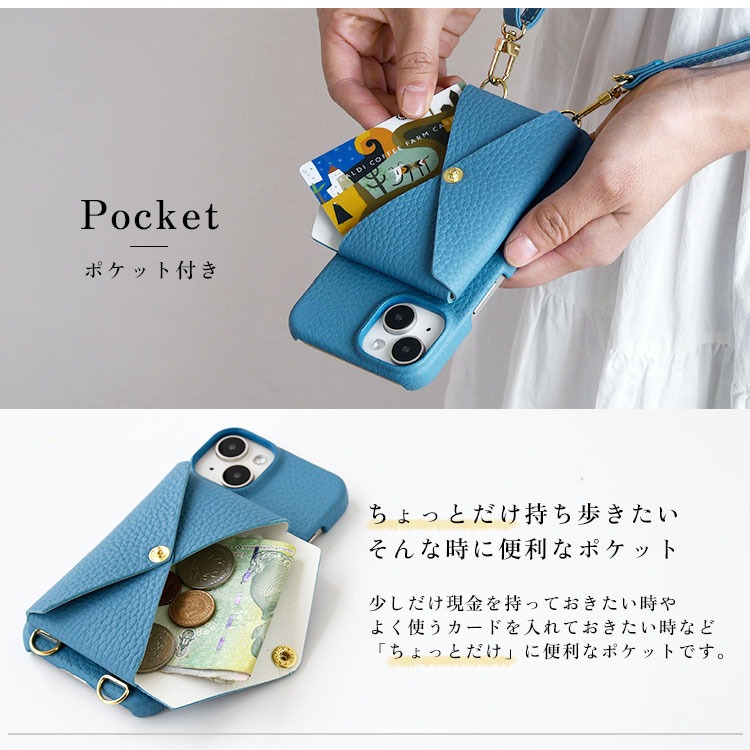 スマホショルダー スマホケース ストラップ付き ポケット付き 多機種