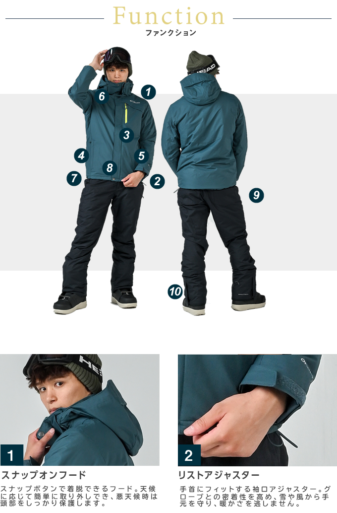 Columbia（コロンビア） スノーボードウェア 上下セット メンズ LAST