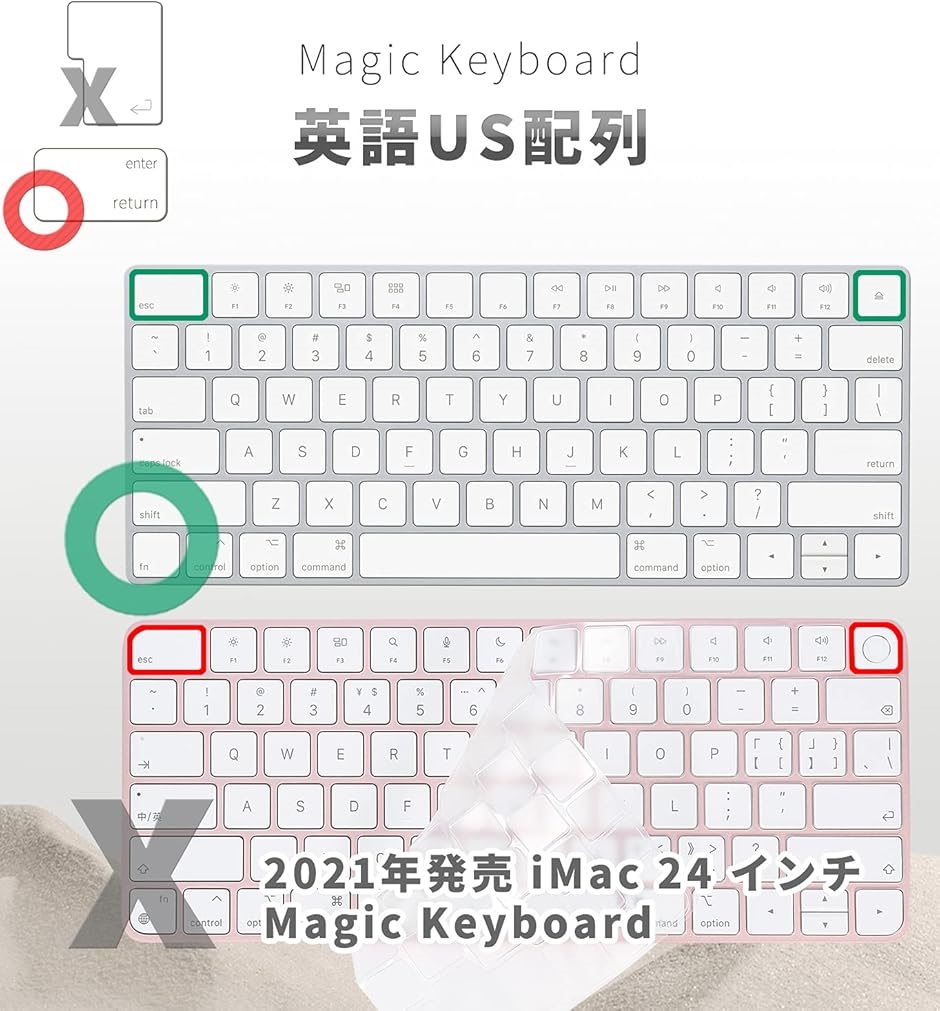 Magic Keyboard カバー 対応 英語US配列 キーボード for Apple iMac