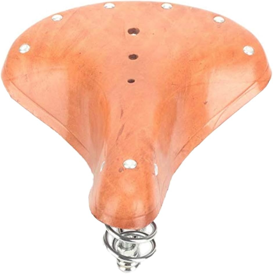 自転車 ハンモックサドル 本革 取替 昭和レトロ (ナチュラルブラウン