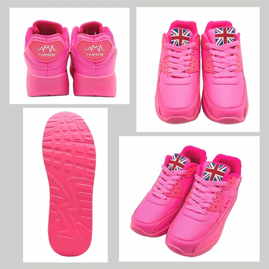ショッキングピンク スニーカー レディース 蛍光ピンク ビビットカラー