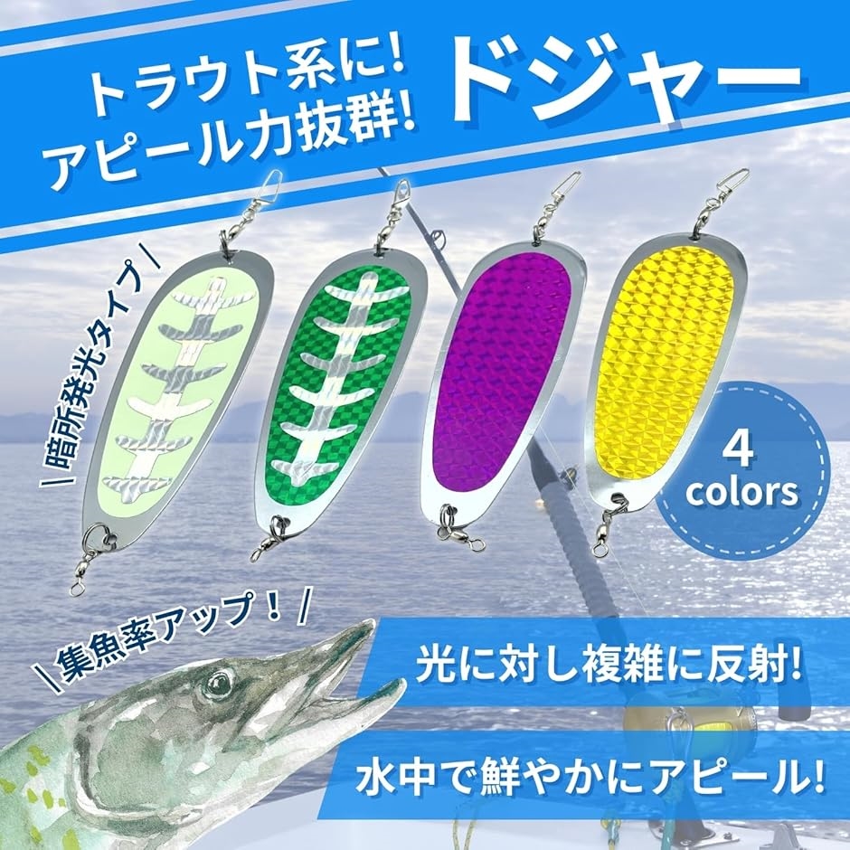 釣り ドジャー スプーン トローリング 板 フライ レイク ライト 陸 船