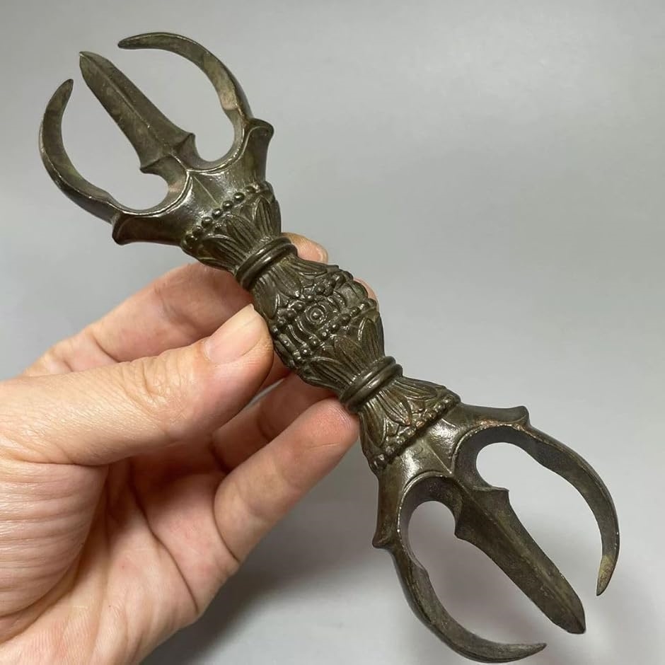 法具 お守り 金剛杵 羯磨 ヴァジュラ 密教 儀式(ブラック, 十字金剛杵