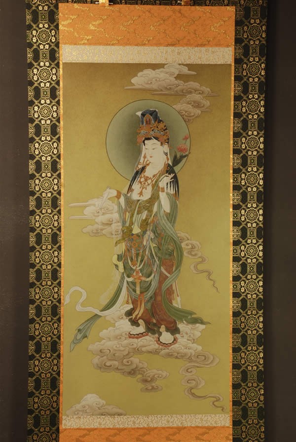 観音菩薩 仏画掛け軸（半切サイズ） : 仏像仏画チベット美術卸の天竺堂