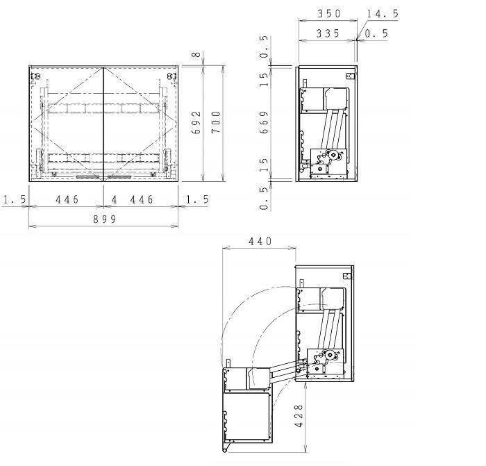 クリナップ さくら ムーブダウン吊戸棚(高さ70cm) 間口90cm 収納棚