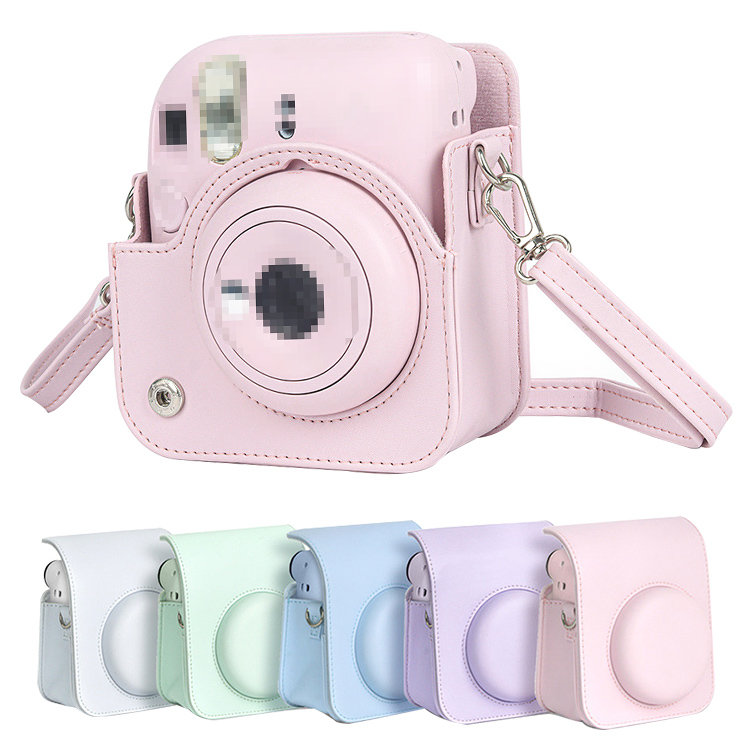 FUJIFILM instax mini 12 ケース カバー ショルダーストラップ付き PU