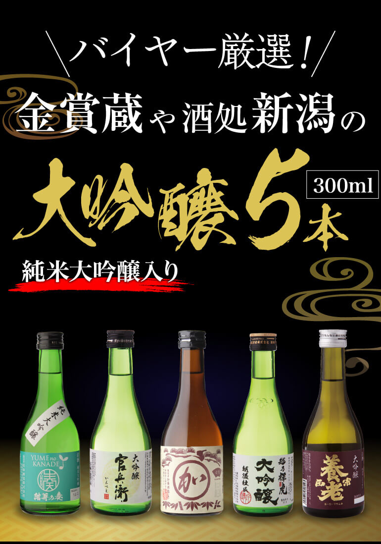 日本酒 飲み比べ ギフト セット 金賞蔵 大吟醸 300ml 5本 送料無料