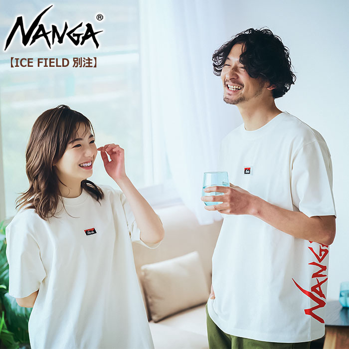 NANGA（ナンガ） Tシャツ 半袖 メンズ バーティカル ロゴ ( Vertical