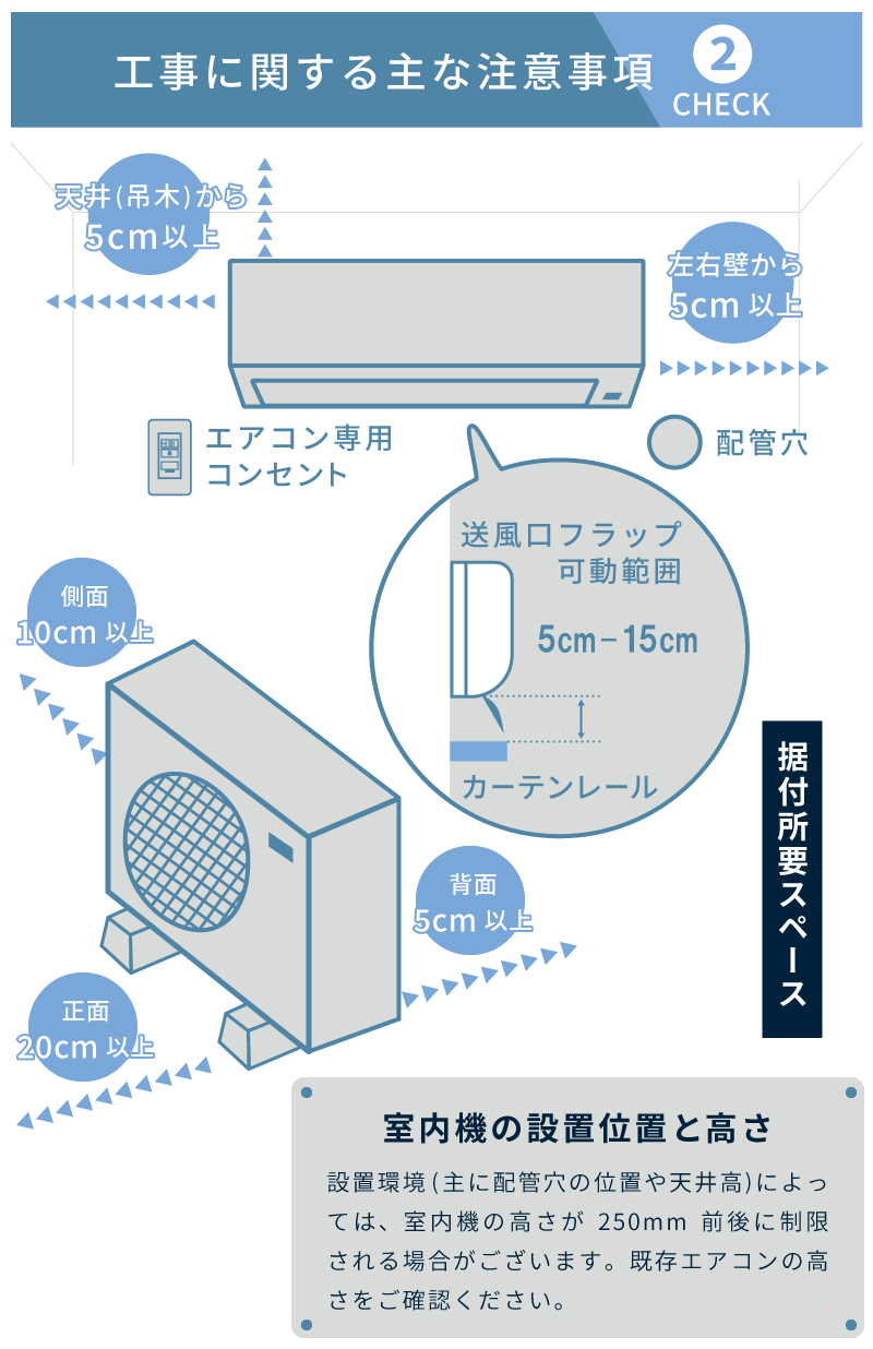 エアコン 6畳 工事費込み 入れ替え 取り外し 2025年モデル 2.2kW (100V