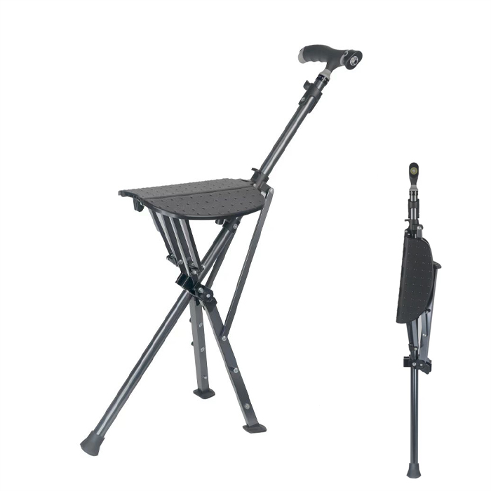 ステッキチェア 椅子になる杖 折りたたみ 軽量 座れる アルミ製 三脚