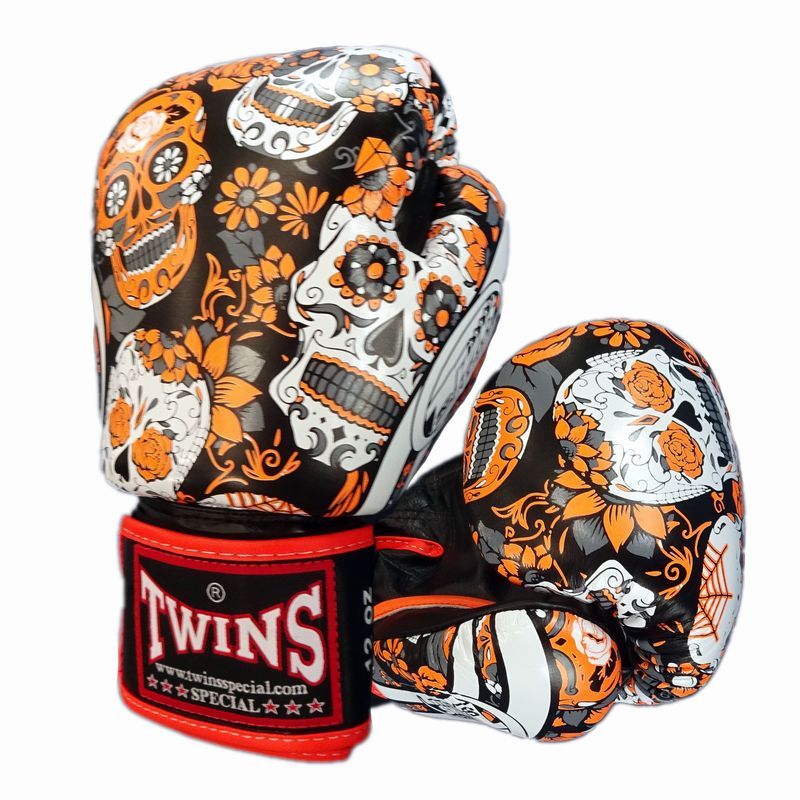 Twins ボクシンググローブ 12オンス 本革製 シュガースカル : アイ