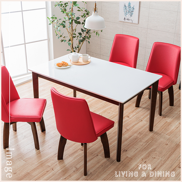 ダイニングセット 5点 ホワイト 白 4人掛け 鏡面 天然木 幅130cm