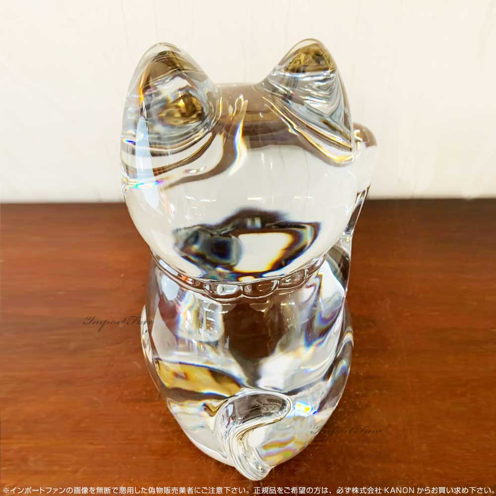 バカラ（Baccarat） まねき猫 招き猫 クリスタル 座布団付 Lサイズ