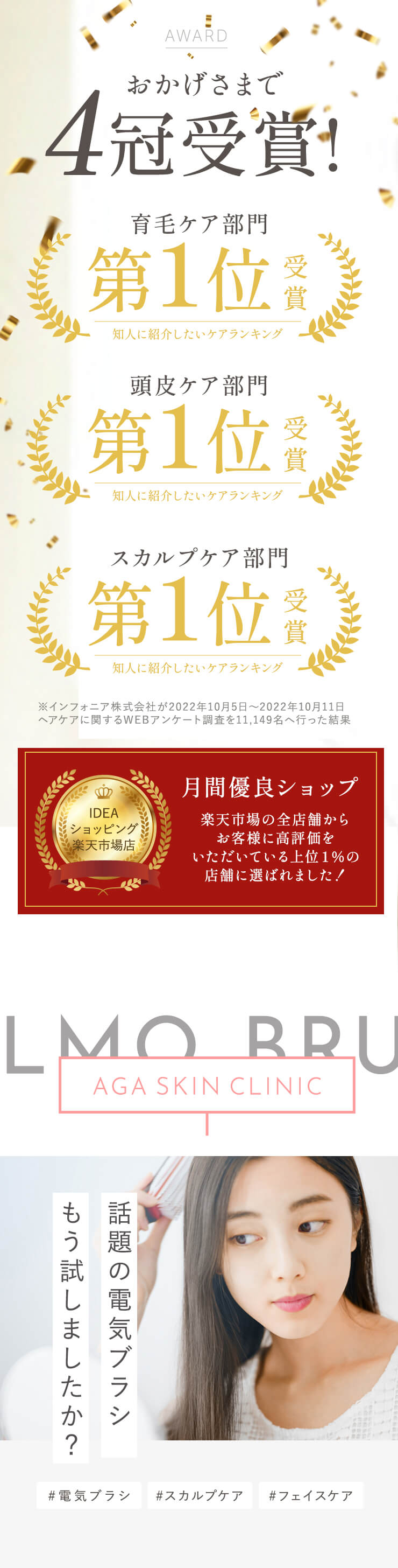 美顔器 電気ブラシ / EMS リフトケア 頭皮 頭筋 スカルプケア