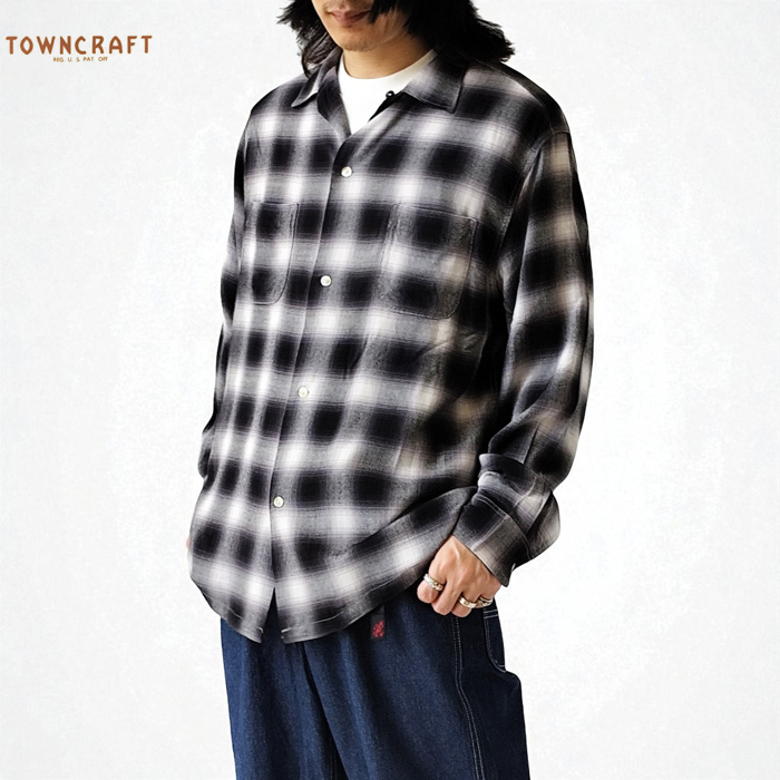 TOWNCRAFT（タウンクラフト） チェック シャツ 60S LOOP COLLAR SHIRTS