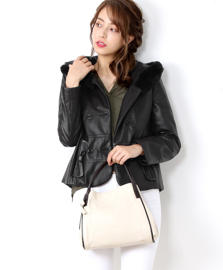 sankyo shokai（三京商会） ソフトラム レザー ジャケット フード付