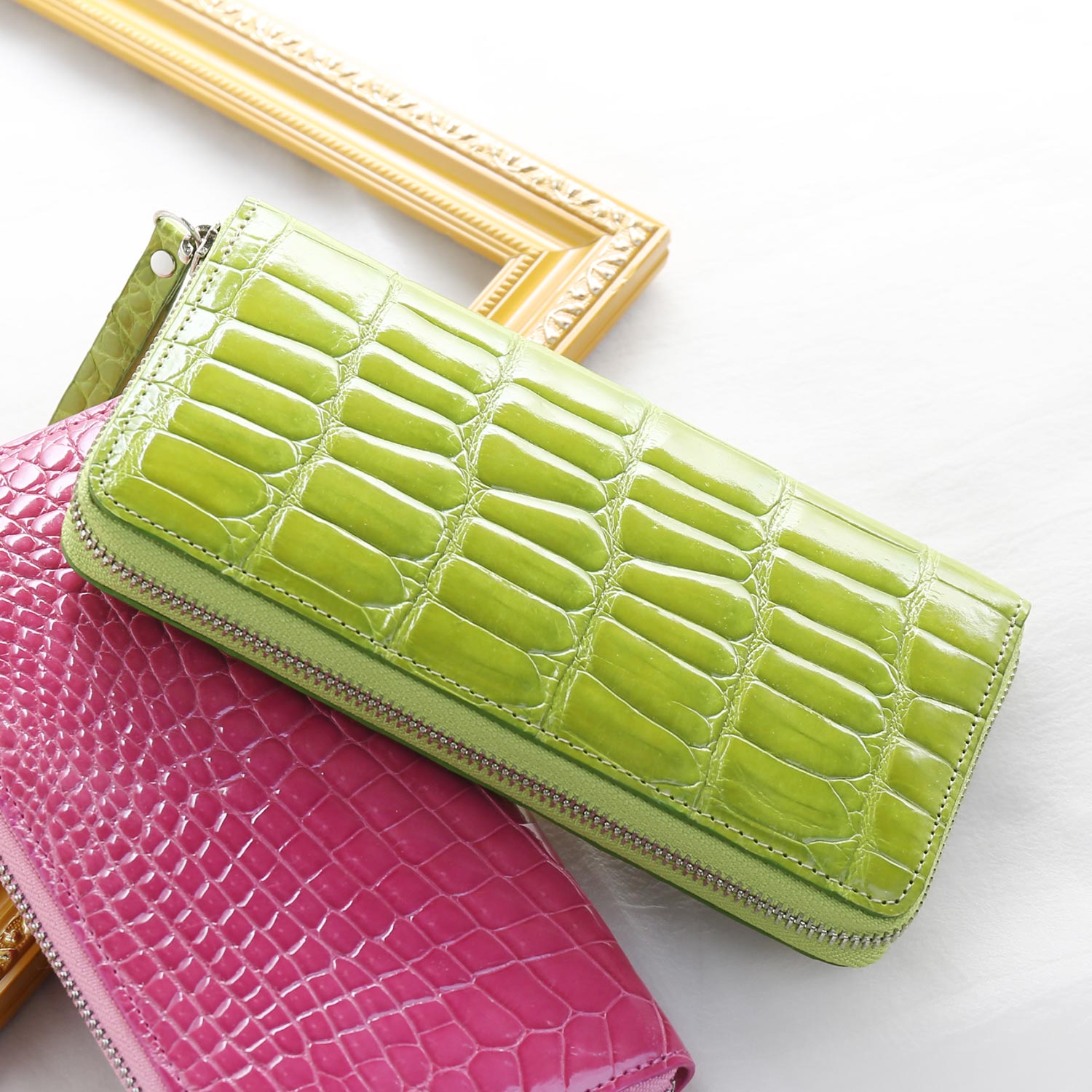 sankyo shokai（三京商会） クロコダイル長財布 シャイニング 加工