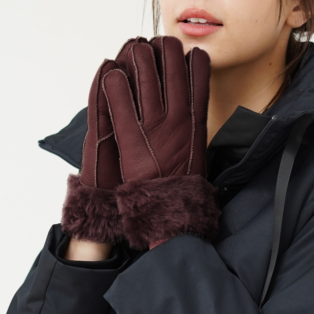 sankyo shokai（三京商会） ムートン 手袋 グローブ レディース ダブル