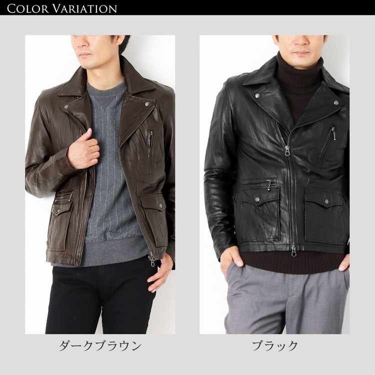sankyo shokai（三京商会） ＜爆買＞ラムレザー ライダース ジャケット