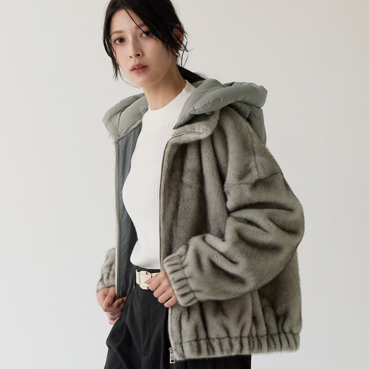 sankyo shokai（三京商会） ファージャケット フード付き レディース