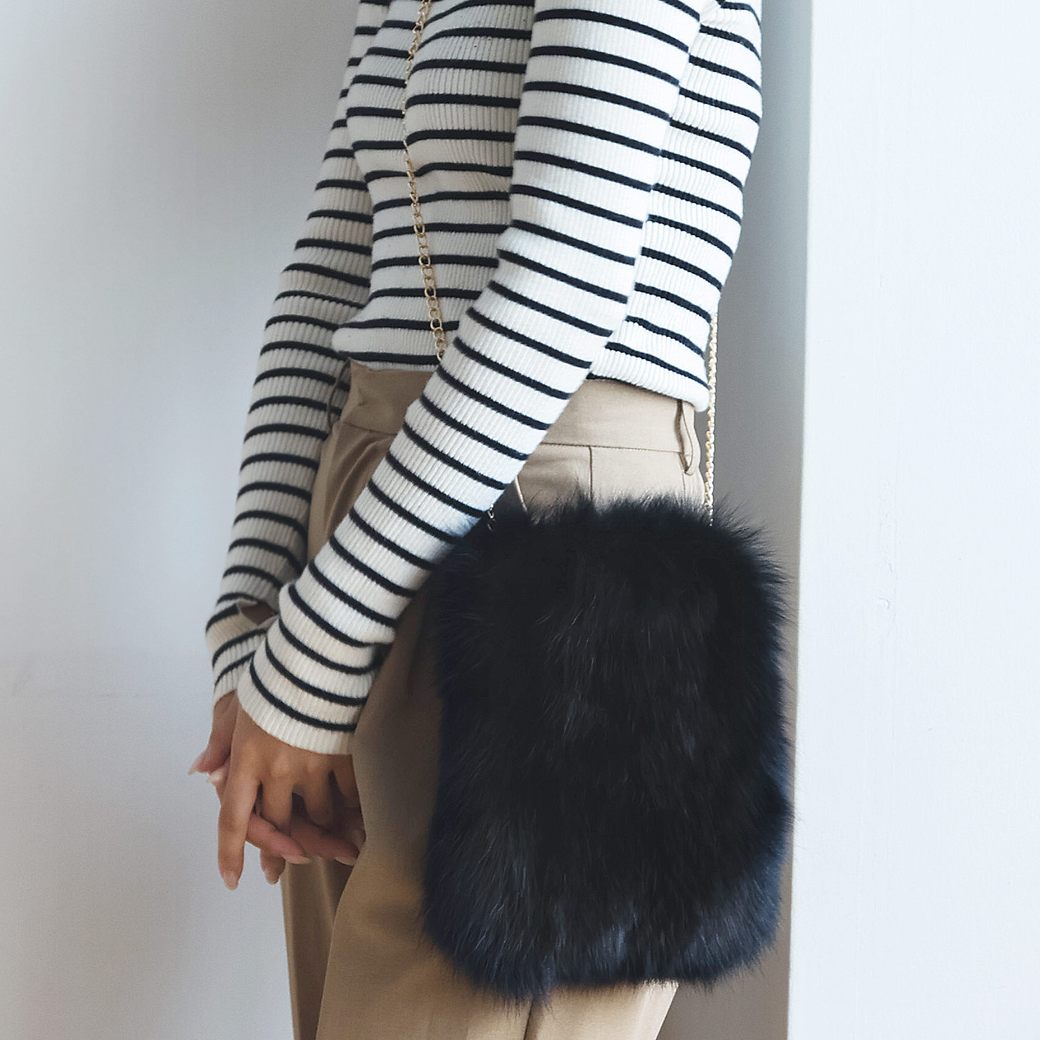 sankyo shokai（三京商会） ファーバッグ ショルダー チェーン