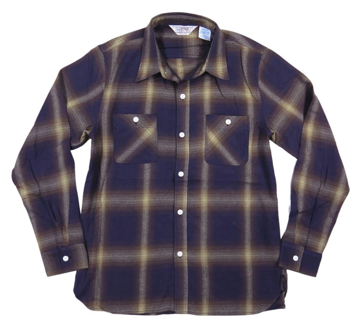 FIVEBROTHER（ファイブブラザー） オンブレチェック マチ付 長袖