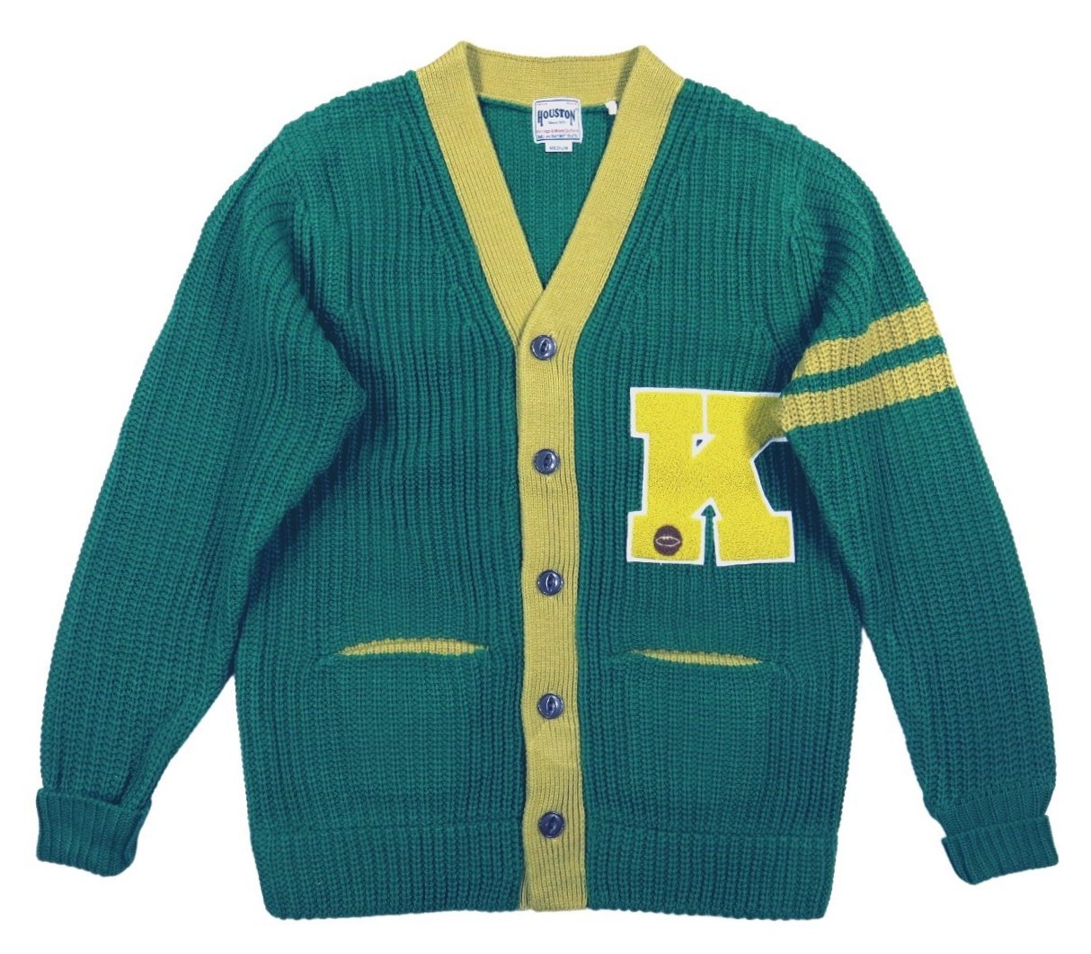 HOUSTON（ヒューストン） さがら刺繍 バイカラー ローゲージ ニット