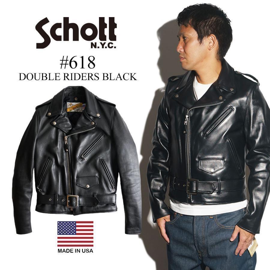 Schott N.Y.C（ショット） SCHOTT 618 ダブルライダース ブラック