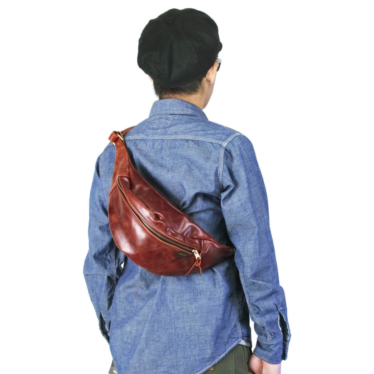 VANSON（バンソン） レザー ポーチ ラージ ファニーパック オクタゴン