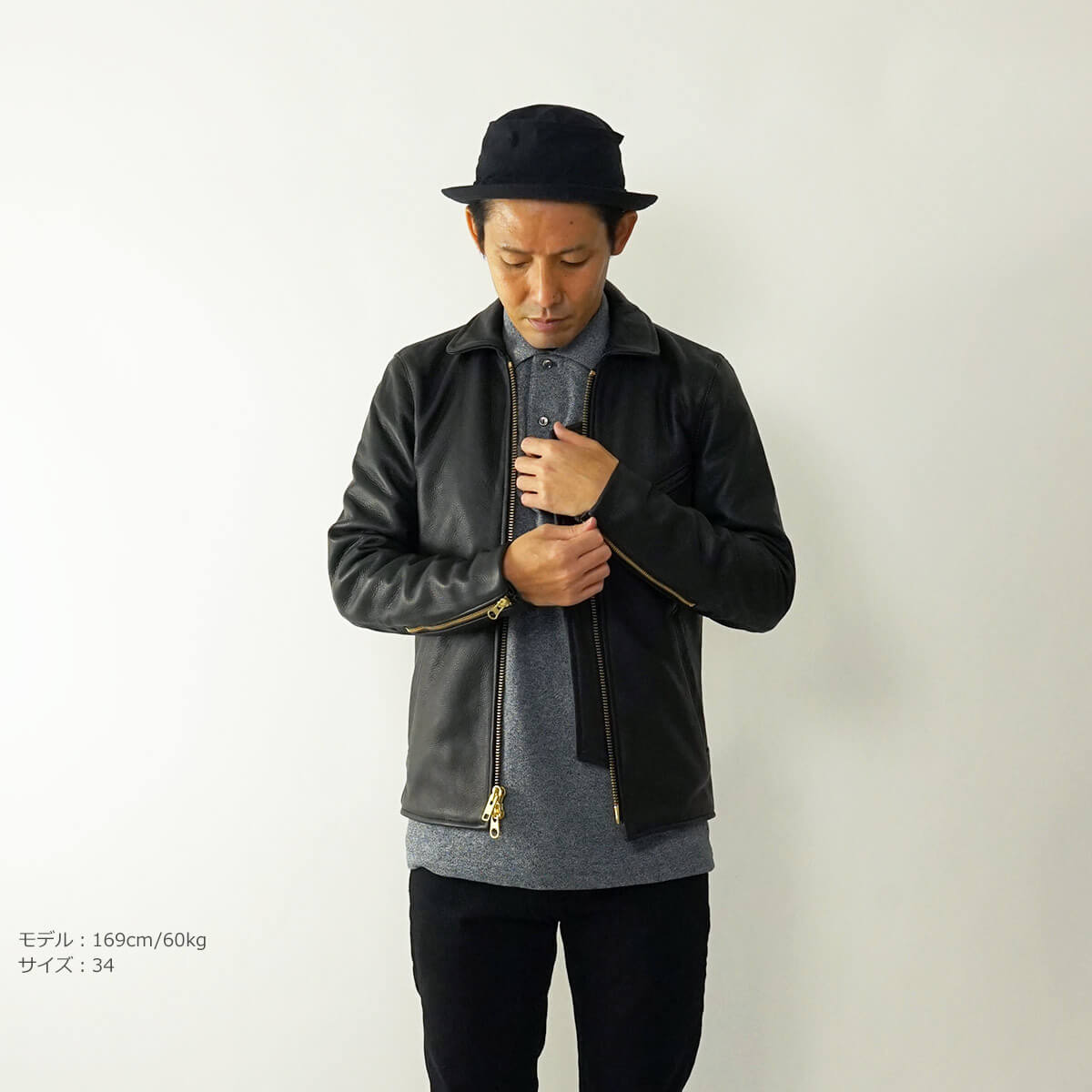 VANSON（バンソン） エンフィールド 襟付きシングルライダース ソフト