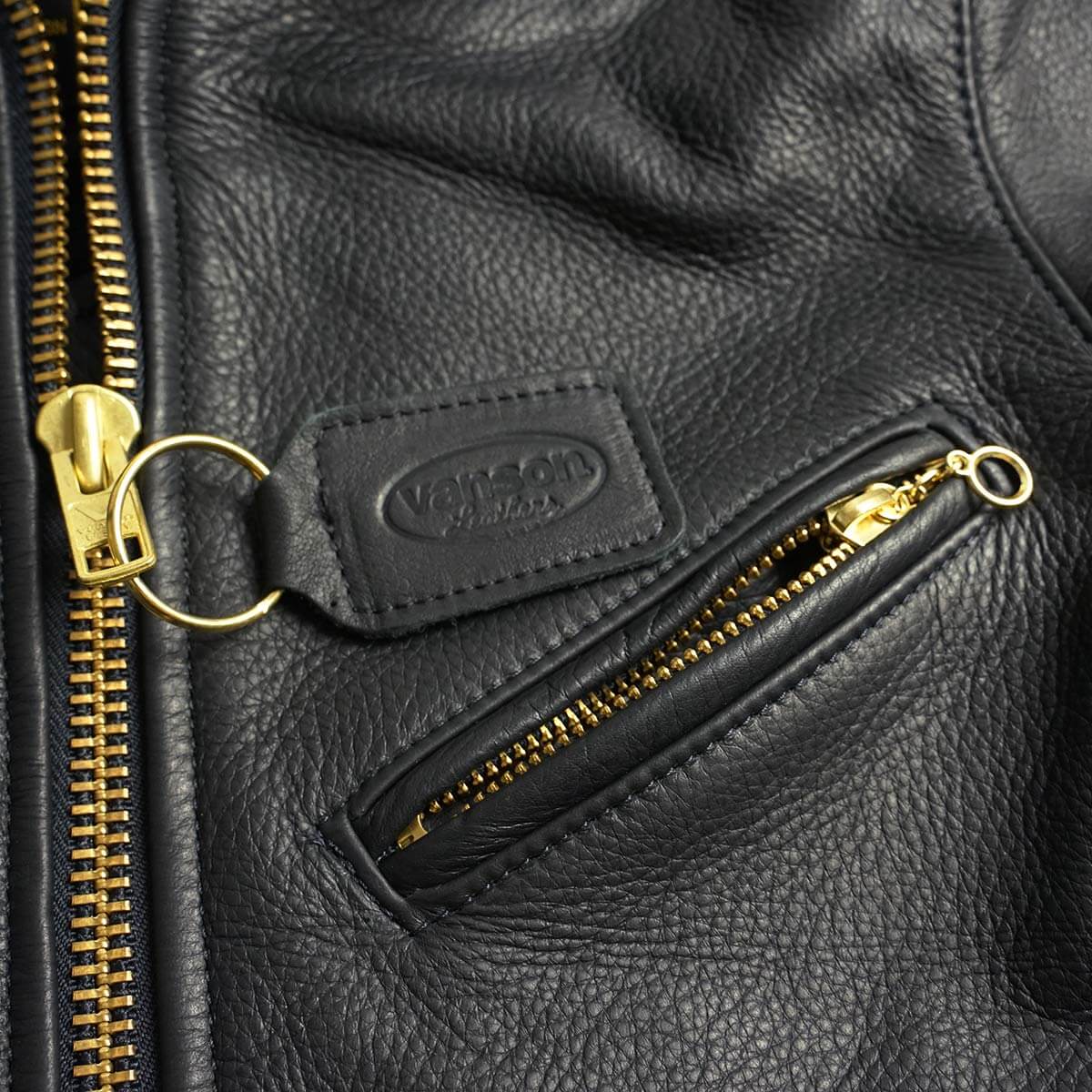 VANSON（バンソン） エンフィールド 襟付きシングルライダース ソフト