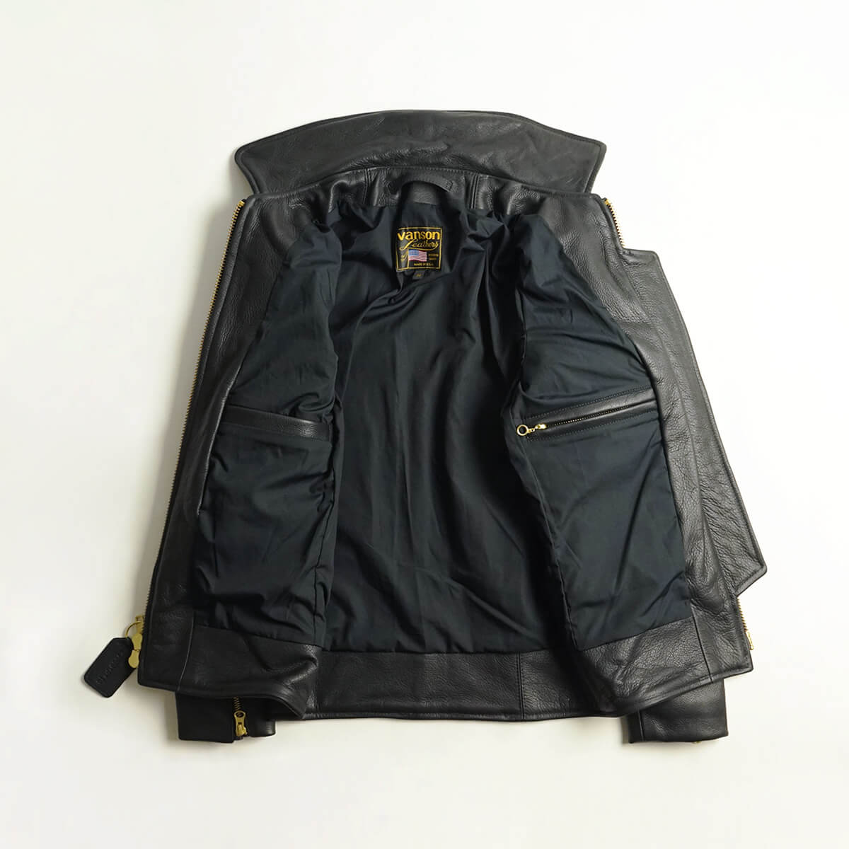 VANSON（バンソン） エンフィールド 襟付きシングルライダース ソフト