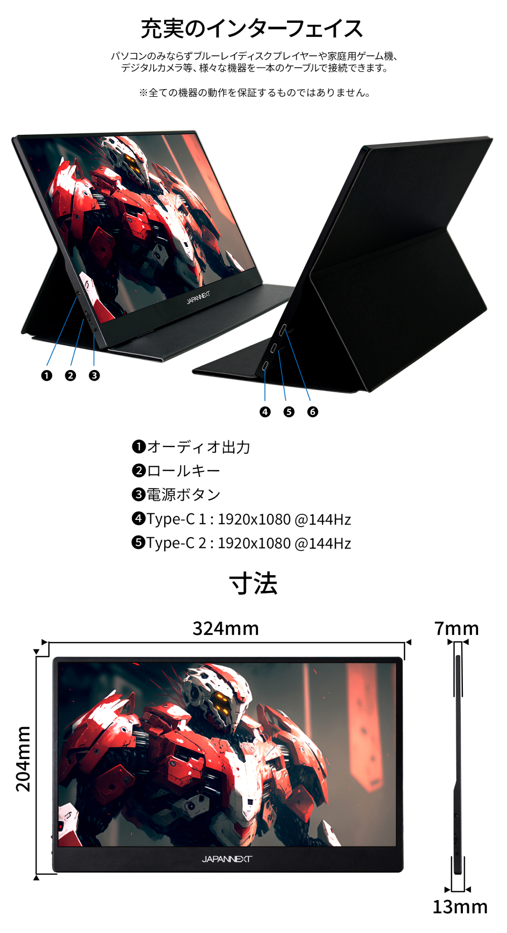 JAPANNEXT（ジャパンネクスト） JAPANNEXT 14インチ IPSパネル搭載