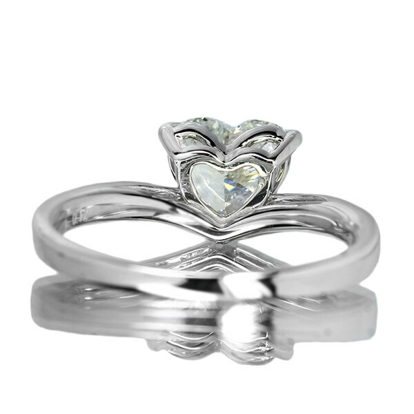 1.1ct ダイヤモンド リング プラチナ Pt900 ハートシェイプ カット G