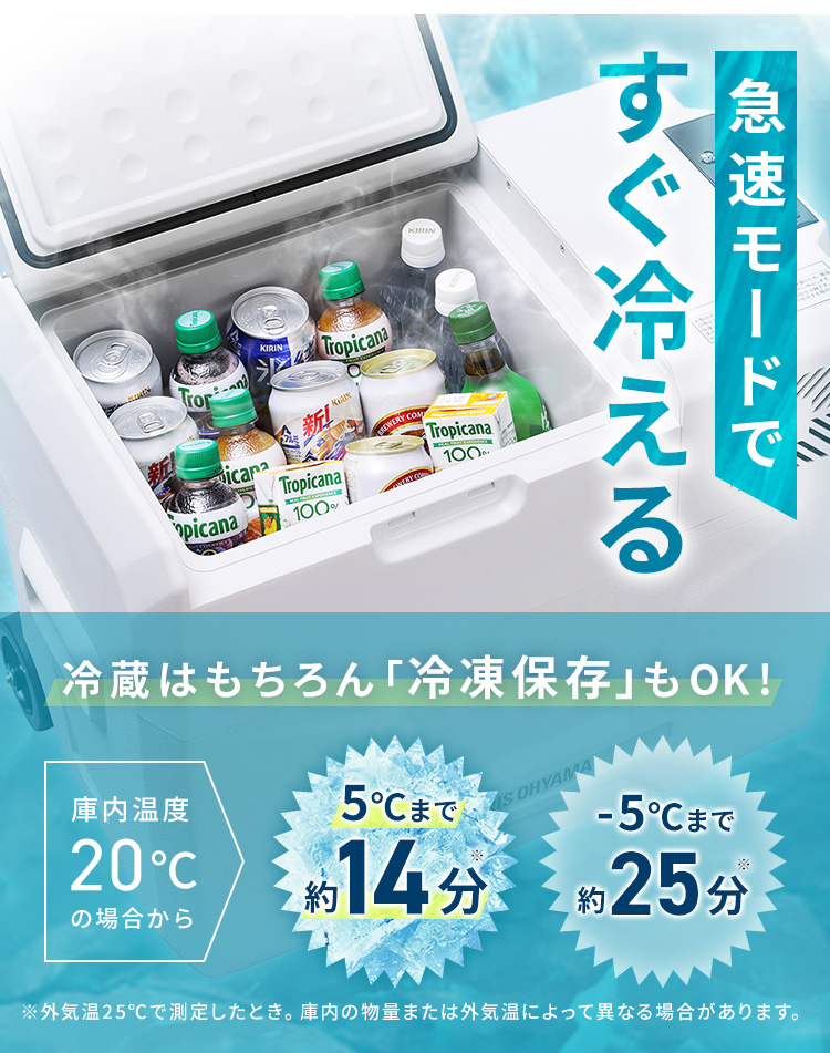 IRIS OHYAMA（アイリスオーヤマ） ポータブル冷蔵庫 40L 車載 急速