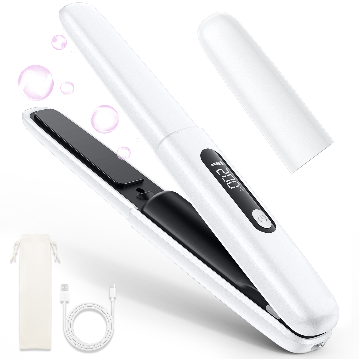 レビュー特典開催】 ヘアアイロン コードレス 充電式 USB ストレート