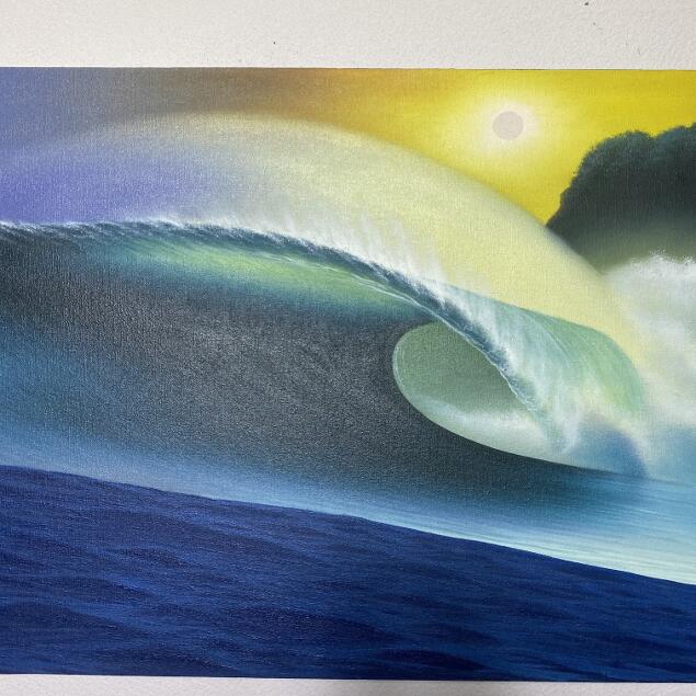 波の絵 windy作 W90×H40cm A-1 (1160-1) アートパネル インテリア 海の