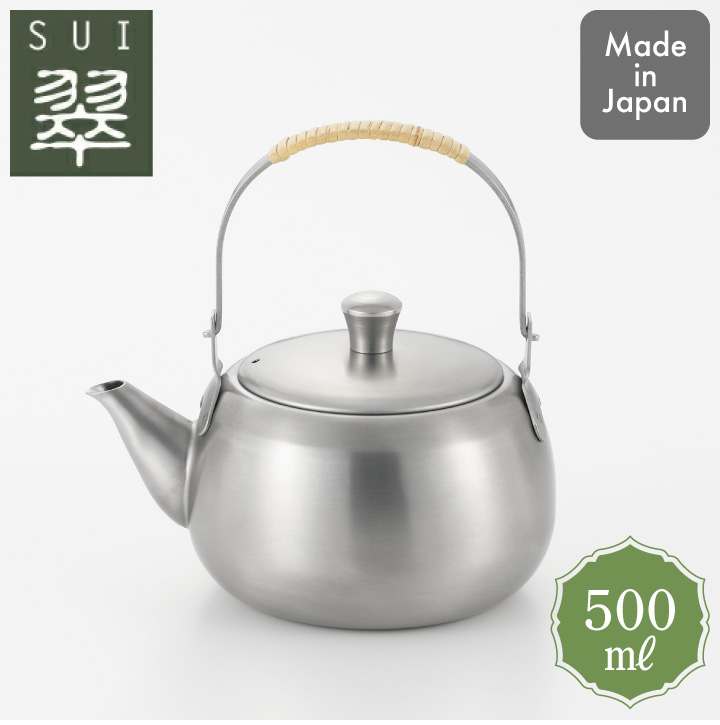 ヨシカワ 爆買 翠 ステンレス急須 ツル手 0.5L YJ2892 急須 500ml 籐