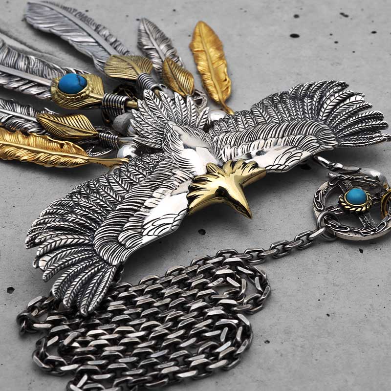 BFF ブランド イーグルネックレス メンズ ネックレス シルバー925 本革