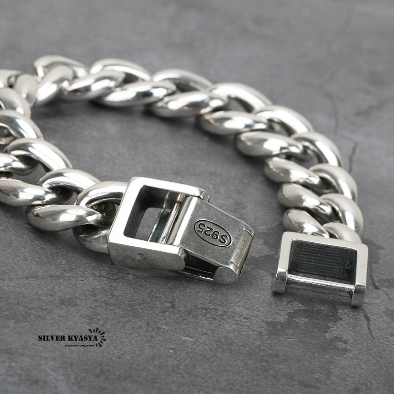 シルバー925 喜平ブレスレット 喜平チェーン 極太 幅16mm 中折式925