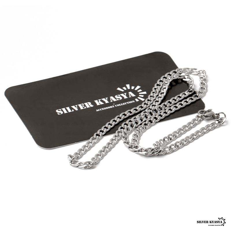 チェーンネックレス 喜平チェーン 幅4mm ステンレス silver シルバー